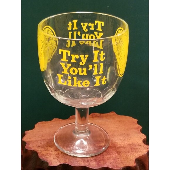Vintage "Try It You'll Like It" Lemonade Beer Shooner Goblet Carnival Prize - Picture 1 of 3